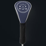 Couvre-club De Golf Golf Club logo personnalisé monogramme n'importe q<br><div class="desc">Ajoutez une touche de fantaisie à votre sac de golf avec une couverture chauffante personnalisée ! Le design monogrammed de style classique comprend une paire de clubs de golf croisés avec vos initiales et année de naissance en blanc sur un arrière - plan bleu moderne. La couleur bleue est entièrement...</div>