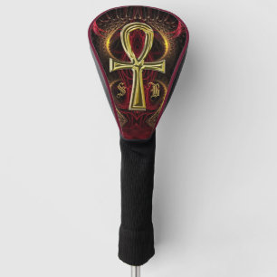 Couvre-club De Golf Golf Déesse Gold Ankh Personnalisé Monogramme In