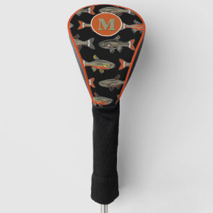 Couvre-club De Golf Golf et Pêche Truite Brune Orange Gris Noir