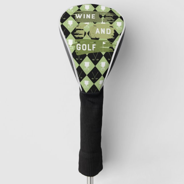 Couvre-club De Golf Golf et vin pour golfeur  (Devant)