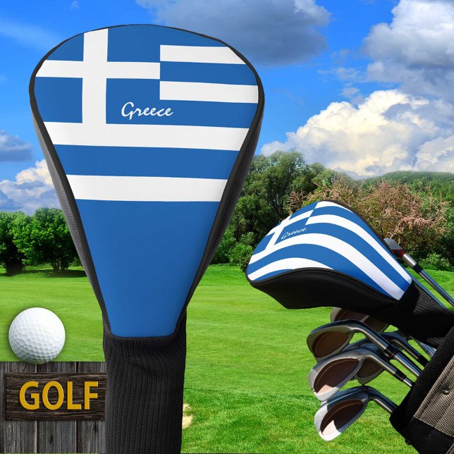 Couvre-club De Golf Golf Grèce & Grec Drapeau / Clubs de Golf Couvertu (Créateur téléchargé)