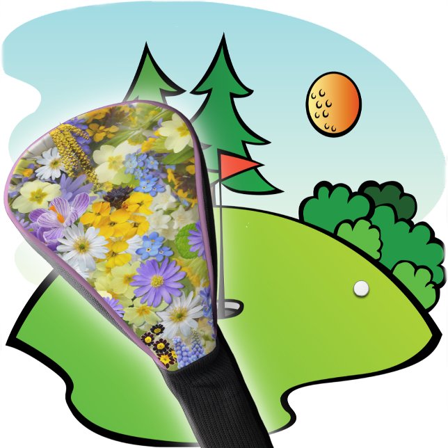 Couvre-club De Golf GOLF HEAD COVER - Flower Garden Floral Design (Créateur téléchargé)