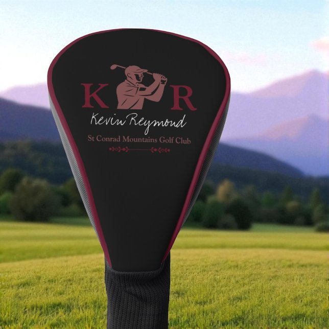 Couvre-club De Golf Golf Player Initials Script Name (Créateur téléchargé)