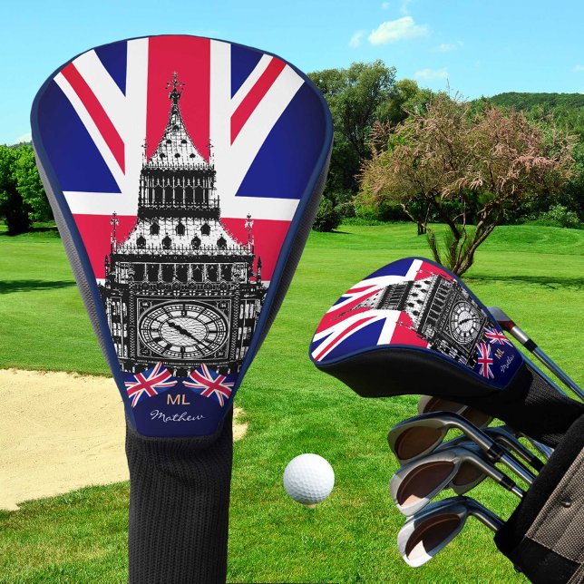 Couvre-club De Golf Golf Royaume-Uni & British Flag, Big Ben London (Créateur téléchargé)
