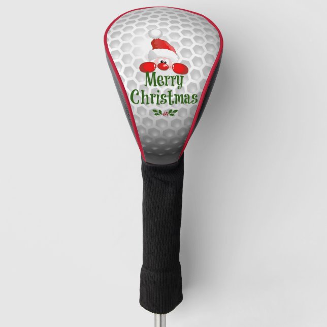 Couvre-club De Golf Golfer Père Noël, "Joyeux Noël" (Devant)