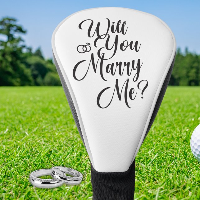 Couvre-club De Golf Golfer Proposal Gift - “Will You Marry Me?”  (Will You Marry Me? Golf Club Cover -  Golfer Proposal Idea for the Sporty Couple)