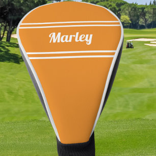 Couvre-club De Golf Golfer Sports Pro Joueur Moderne Monogramme Orange