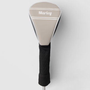 Couvre-club De Golf Golfeur Sports Pro Joueur Moderne Monogrammé Brun 