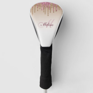 Couvre-club De Golf gouttes de parties scintillant violet or rose tend