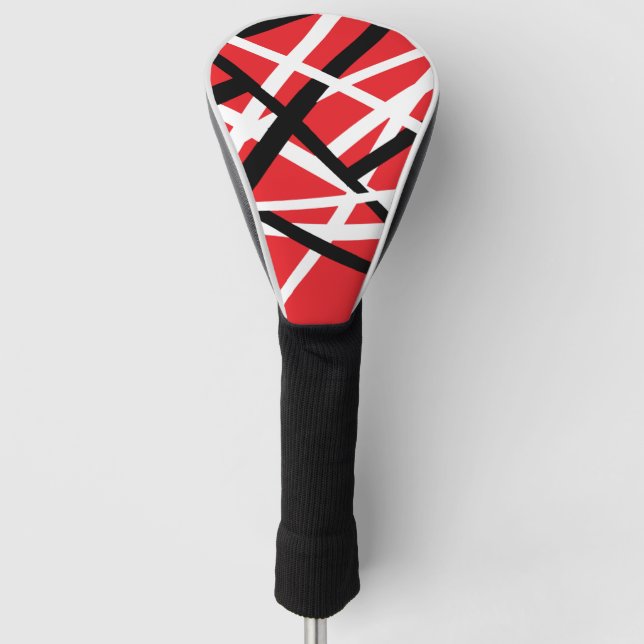 Couvre-club De Golf graphisme rouge, noir et blanc (Devant)