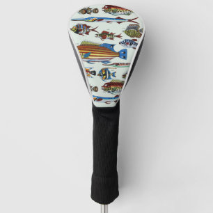 Couvre-club De Golf Gravure de Histoire Naturelle de Poissons Exotique