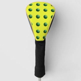 Couvre-club De Golf Green Spheres on Yellow Golf Head Cover