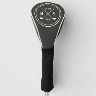 Couvre-club De Golf Gris | Golf Club | monogramme de logo personnalisé