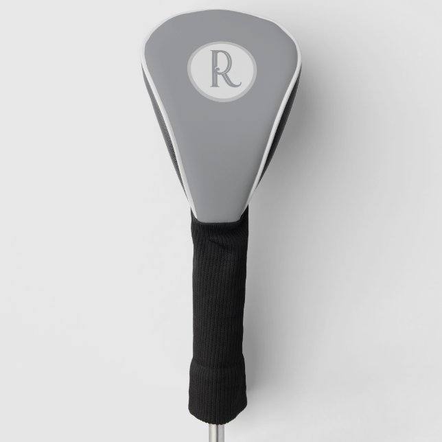Couvre-club De Golf Gris monographique moderne (Devant)