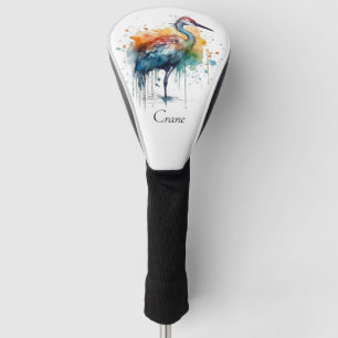 Couvre-club De Golf Grue gracieuse : Aquarelle, coutume