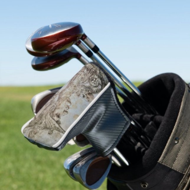 Couvre-club De Golf Guerrier casqué de Léonard  (Golf Club Head Cover D: 6"l x 5"w x 3"h Polyester, cotton. Fits most standard putters. )