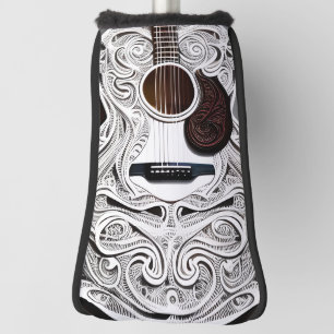 Couvre-club De Golf Guitare acoustique blanche