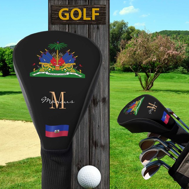 Couvre-club De Golf Haïti & Drapeau Haïtien Monogramme Clubs de Golf C (Créateur téléchargé)