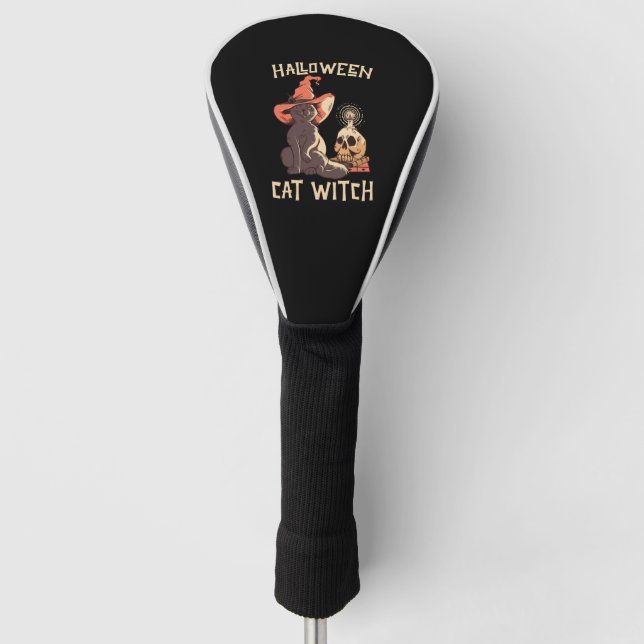 Couvre-club De Golf Halloween Cat Witch (Devant)
