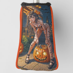 Couvre-club De Golf Halloween Monster Jack-o-Lantern & Bat Vixen Girl