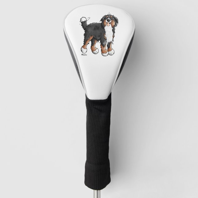 Couvre-club De Golf Happy Bernese Mountain Dog - Comic - Chiens - Cart (Devant)