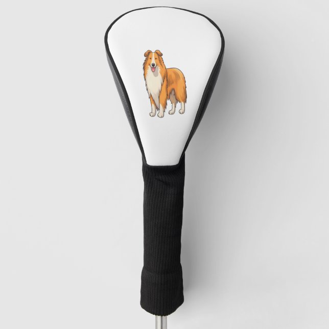 Couvre-club De Golf Happy Cartoon Rough Collie (Devant)