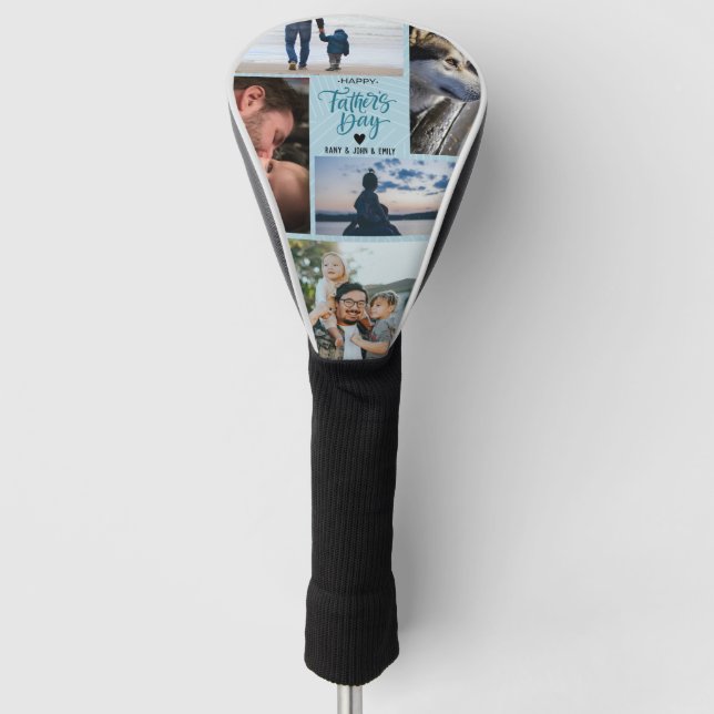 Couvre-club De Golf Happy Fête des pères Photo Collage de noms personn (Devant)
