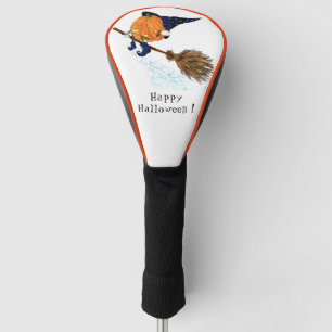 Couvre-club De Golf Happy Halloween sorcière Citrouille Volant Broom