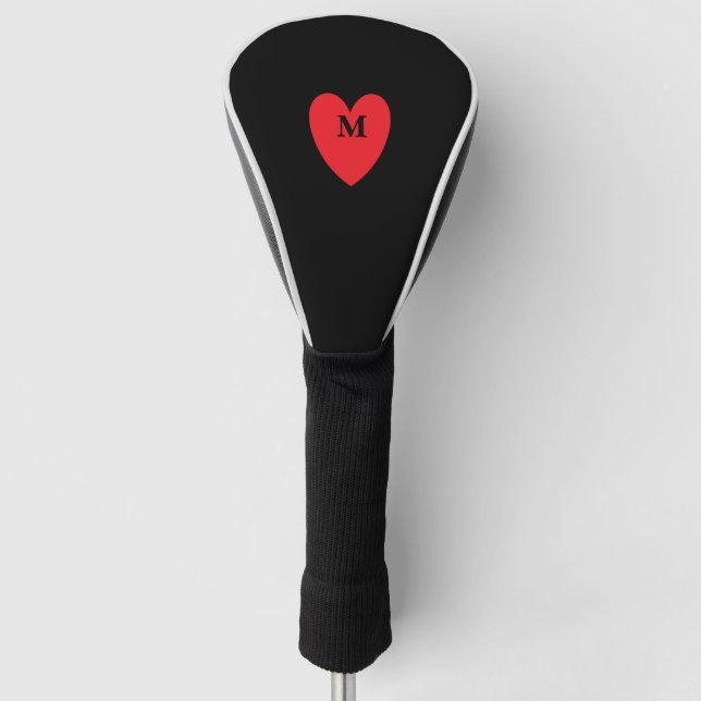 Couvre-club De Golf Heart Monograms Nom initial Valentine's Day Mignon (Devant)
