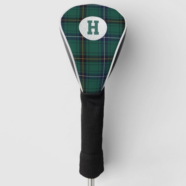 Couvre-club De Golf Henderson Tartan Plaid Couvercle Monogramme De Con (Devant)