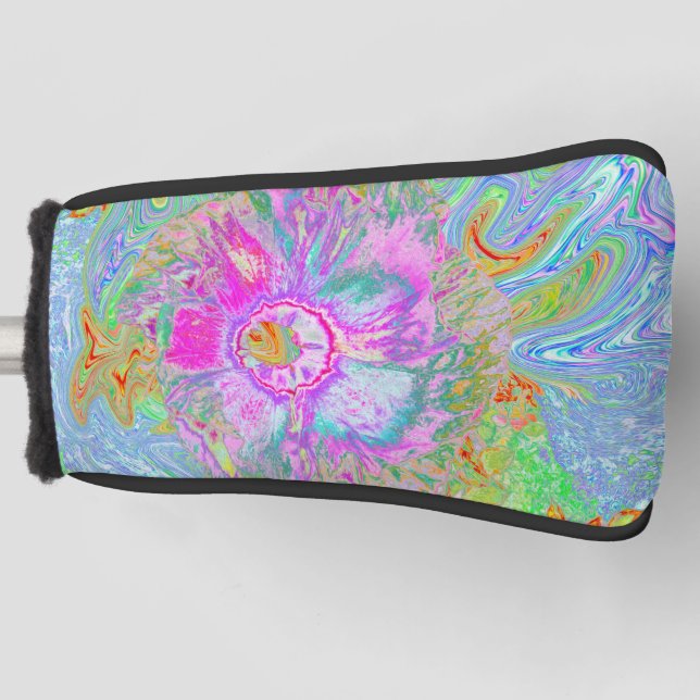 Couvre-club De Golf Hibiscus psychédélique rose-chaud et ultra-violet (Devant)