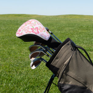Couvre-club De Golf Hibiscus Rose, Fleurs Roses, Motif De Fleurs