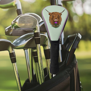 Couvre-club De Golf Highland Scottish Vache Purple Celple Knot Work