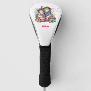Couvre-club De Golf "Hoppy" 4 juillet Conception de grenouilles du Jou