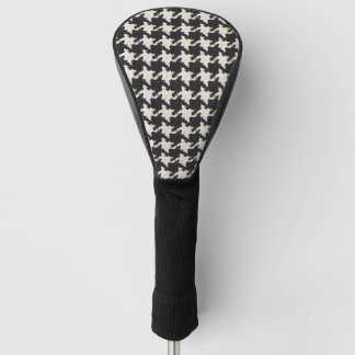 Couvre-club De Golf Houndstooth Black White Pattern