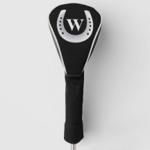 Housse de club de golf noir monogramme fer à cheva