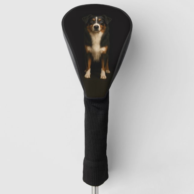 Couvre-club De Golf Housse de driver de golf Black 4 Luxe, Aussie Shep (Devant)