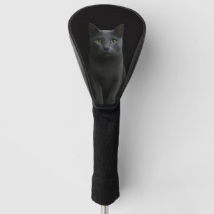 Couvre-club De Golf Housse de driver de golf Black 4 Luxe, chat bleu r