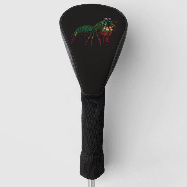 Couvre-club De Golf Housse de driver de golf Black 4 Luxe, crevette-ma (Devant)