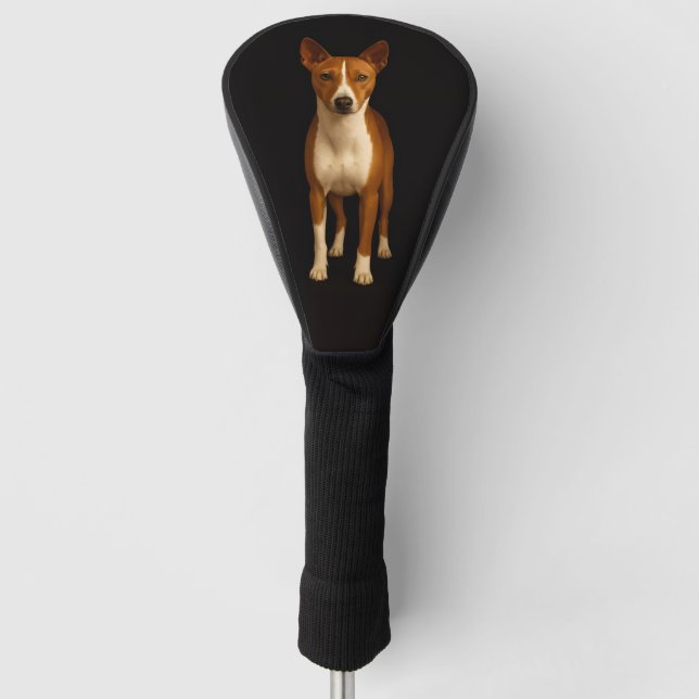 Couvre-club De Golf Housse de driver de golf Luxe noir 4, Chien Basenj (Devant)