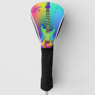 Couvre-club De Golf Housse de driver de golf Neon Guitar Design Boho