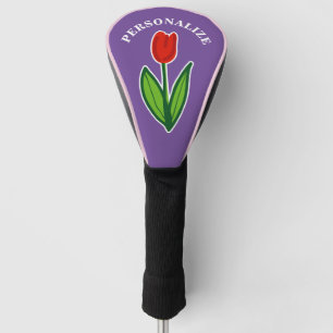 Couvre-club De Golf Housse de driver de golf personnalisée avec fleur 