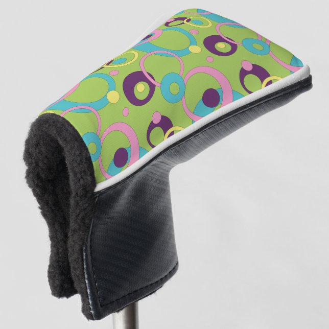 Couvre-club De Golf Housse de Putter Cercles Verts Funky (Devant 3/4)