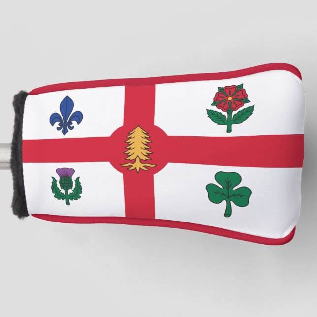 Couvre-club De Golf Housse de putter de golf avec drapeau de Montréal, (Devant)