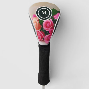 Couvre-club De Golf Housse de tête de golf à monogramme Rose Élégant –
