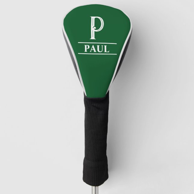 Couvre-club De Golf Housse de tête de golf à monogramme vert (Devant)