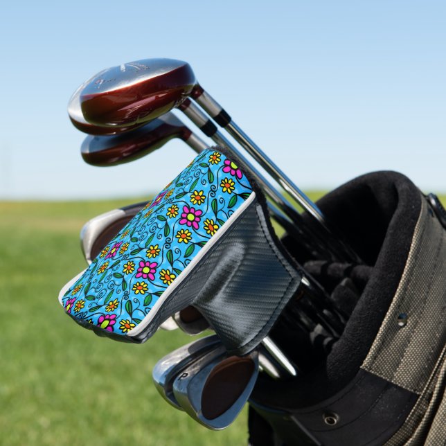 Couvre-club De Golf Housse de tête de golf à motif floral abstrait (In Situ)