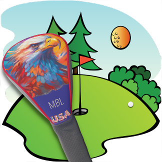 Couvre-club De Golf HOUSSE DE TÊTE DE GOLF - Aigle patriotique + États