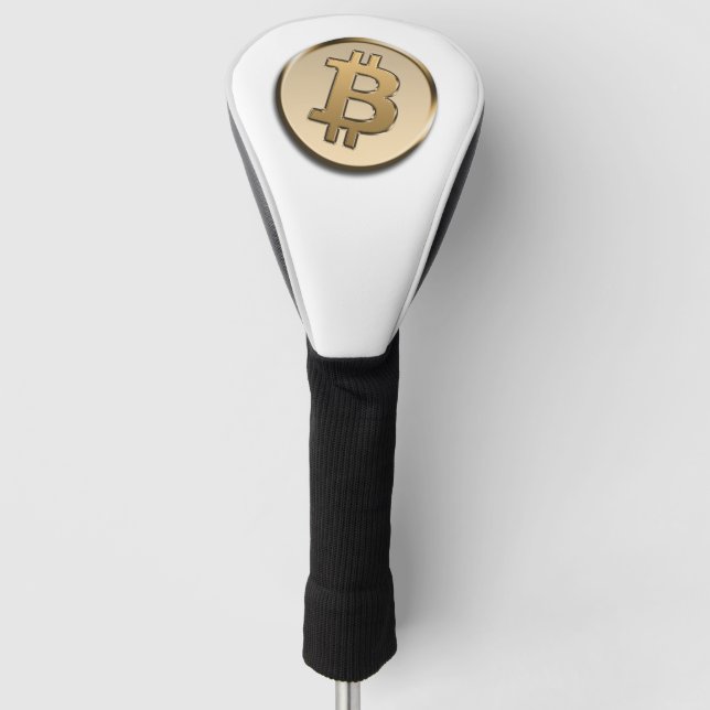 Couvre-club De Golf Housse de tête de golf Bitcoin dorée (Devant)