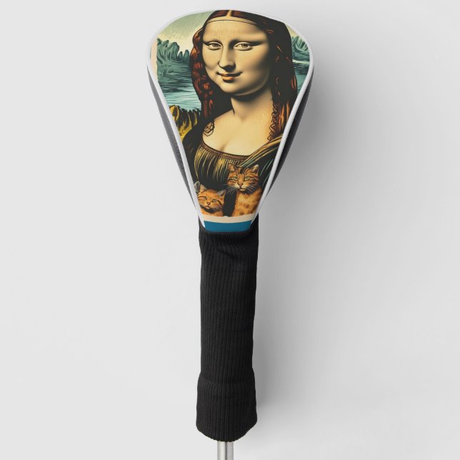 Couvre-club De Golf Housse de tête de golf chat Mona Lisa (Devant)